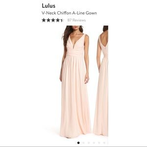 Lulus bridesmaid V-Neck A Line Chiffon XL